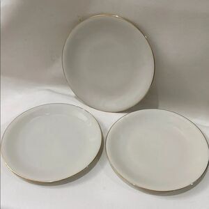 Bavaria White  Salad Appetizer White Porcelain Gold Trim Saucers Small Plates